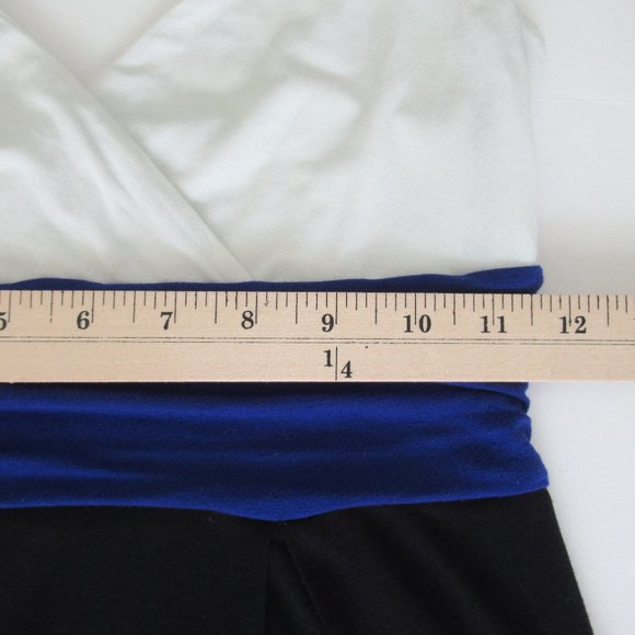 Express XS Fit and Flare Color-block Mini Dress Y2K Blue, Black White w/Straps - Picture 4 of 9